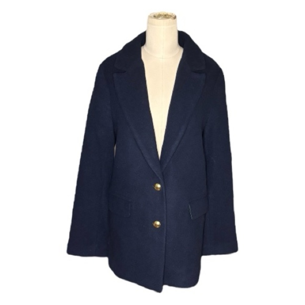 J. Crew Navy Blue Wool Blend Blazer Coat